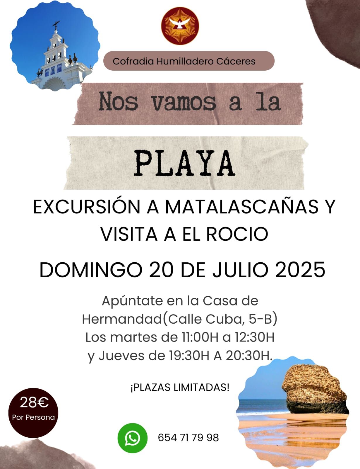Excursión a Matalascañas y visita a El Rocío